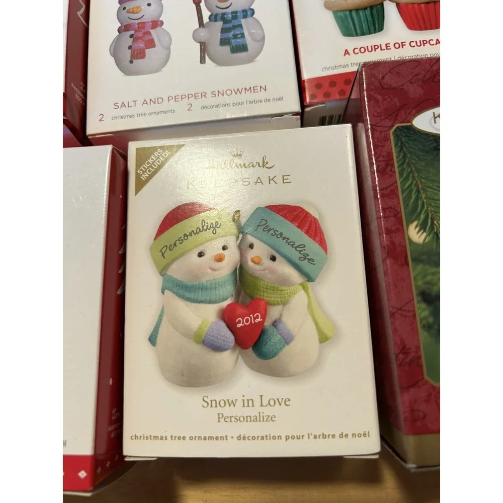 Hallmark Keepsake Ornaments Snowman Lot Of 7 Cupcakes Hugs Ice Skating Snowflake